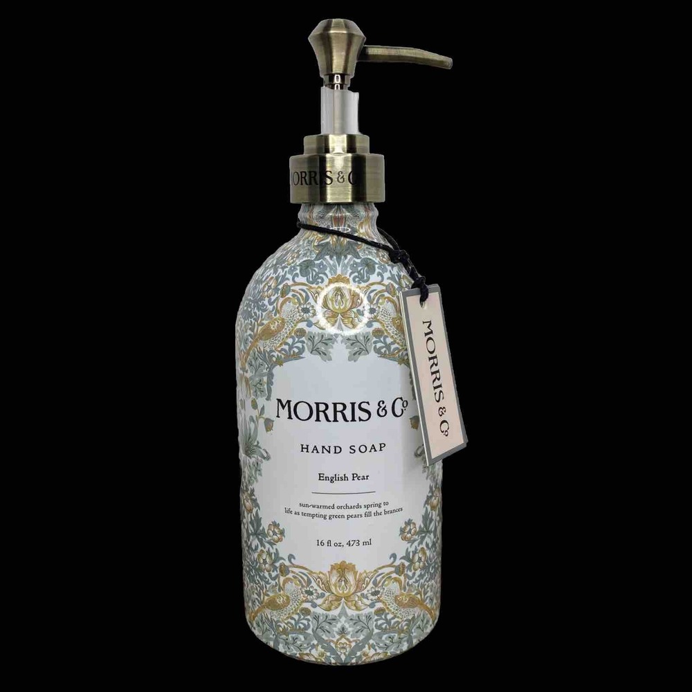 STRAWBERRY THIEF Morris & Co Hand Soap English Pear 16 FL OZ New w/o Box Glass